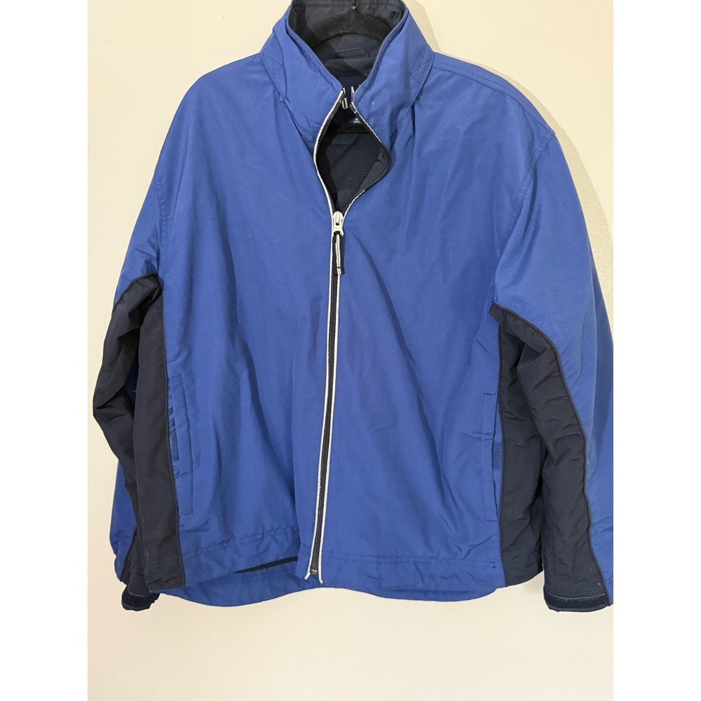 GAP Windbreaker Jacket Full Zip Lightweight Blue Black Coat Mens Size M